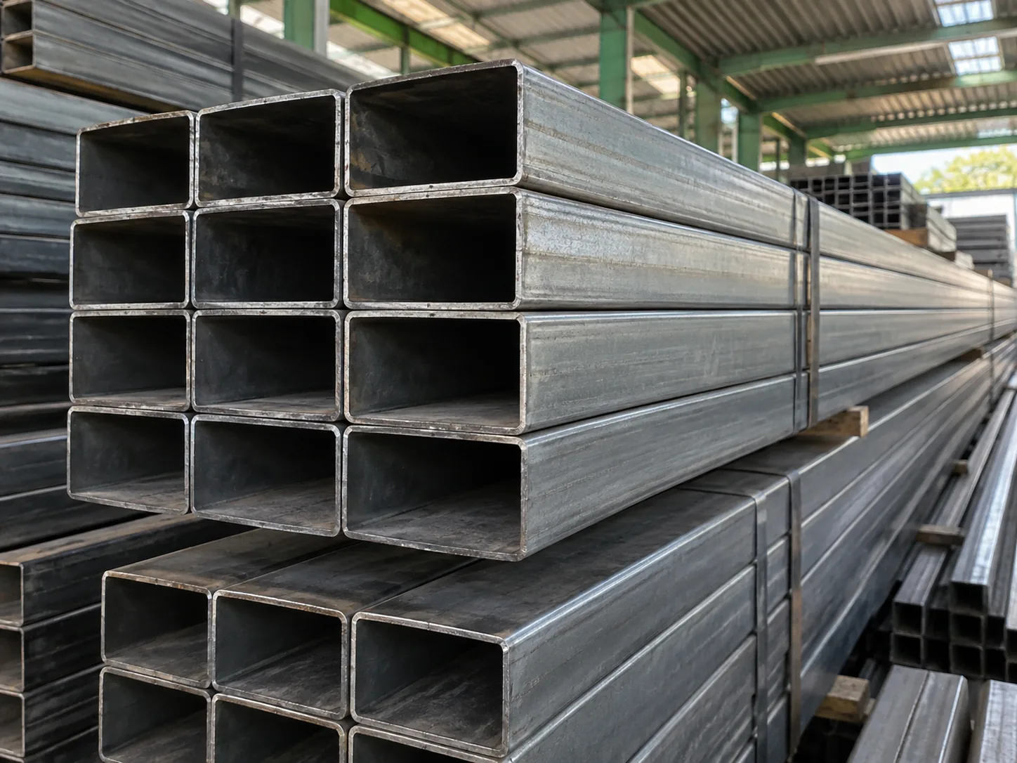 Imagem ilustrativa de tubos metalon retangulares